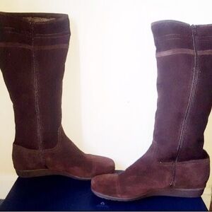 Brown Suede Wedge Boots